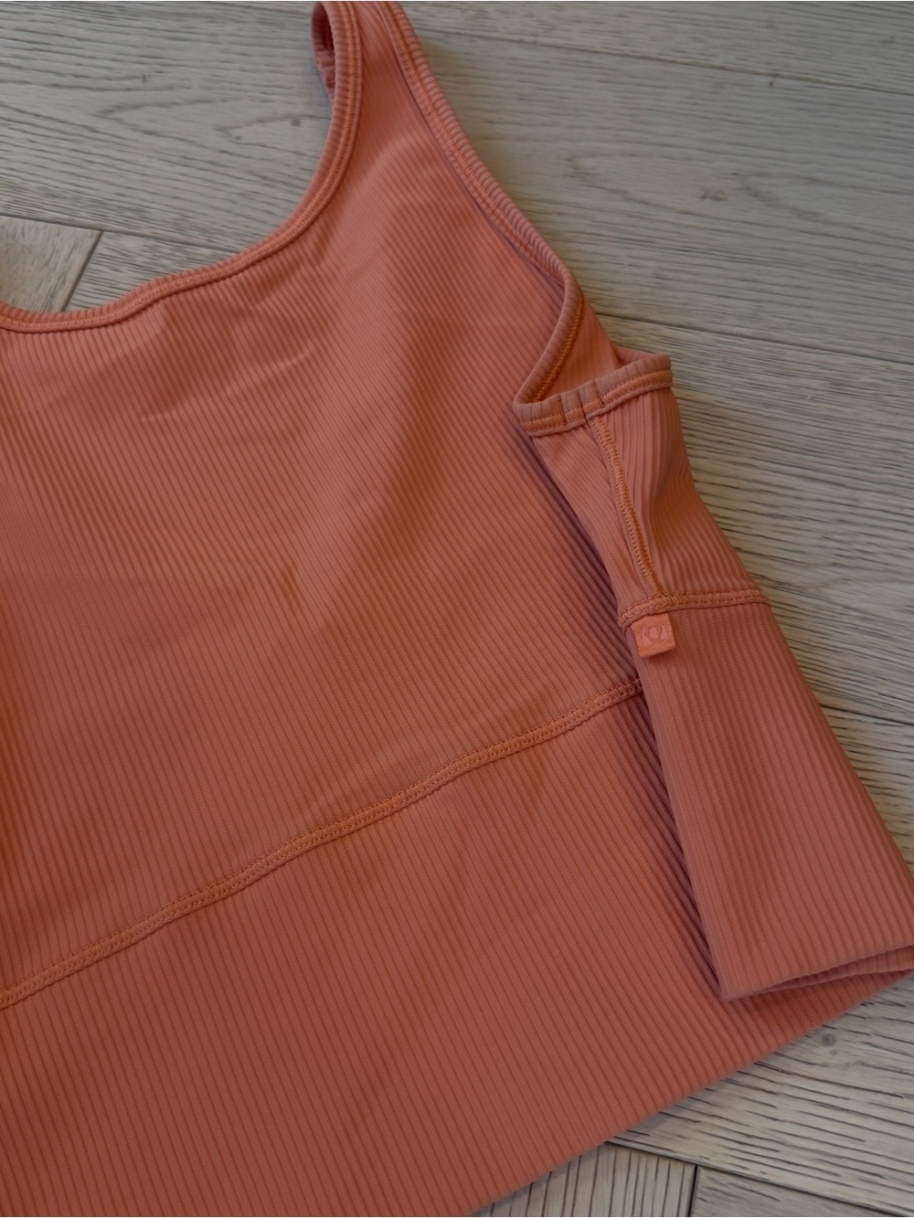 Lululemon Power Pivot Ribbed Tank in Golden Apricot Size 4, low v open back cut